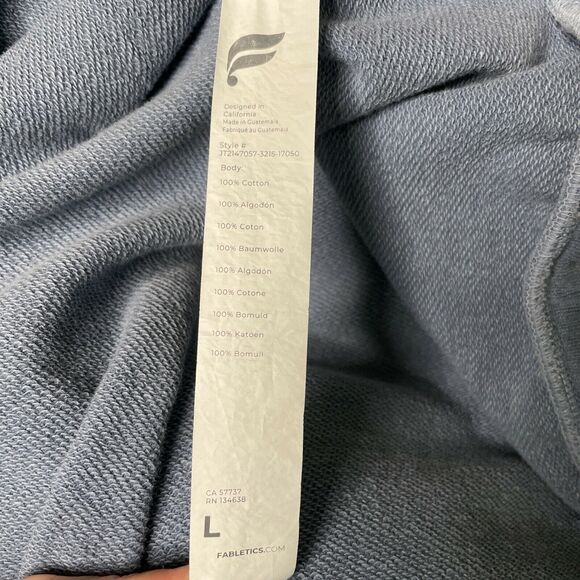 Fabletics Austin Bell Sleeve Jacket Zip Up Terry Cloth True Indigo Dark Large - Picture 11 of 12